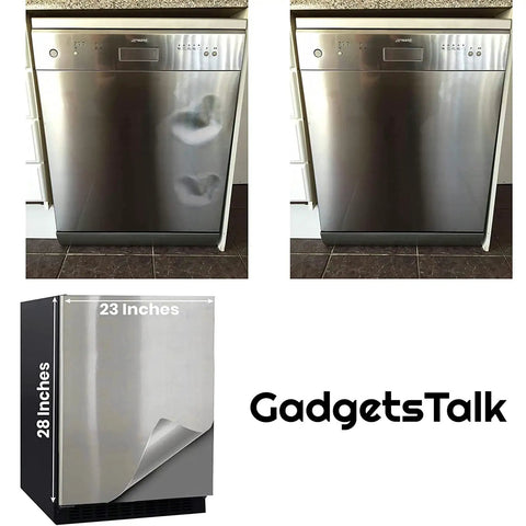 Stainless Steel Magnetic Dishwasher Cover For Front Panel 23 By 28 Inches Large Easy Trim No Fuss Magnetic Decal