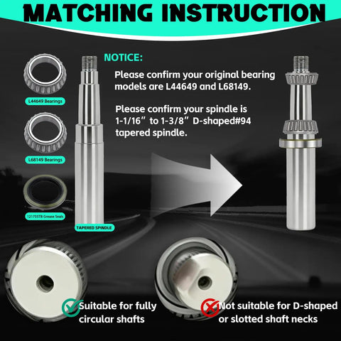 Four Pack 3500Lb Trailer Bearing Kit For 1-3/8 To 1-1/16 Inch Axles, bearing compatibility guide with L44649 and L68149 models