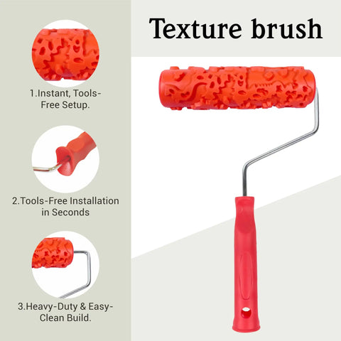 7 Inch Texture Roller For DIY Home Decor Create Bold Wall Furniture And Floor Patterns With Negative Imprinting Technique Using Durable Rubber Roller For Pattern Paint Projects And Quick High Impact Room Accent