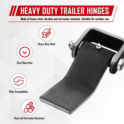 Greaseable Weld-On Dump Trailer Hinges 4 Pack Heavy Duty Steel Construction for Freight Trucks, Horse Trailers and Dump Bodies Outdoor Use, Corrosion Resistant and Built Tough Hardware, close-up hinge