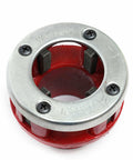Close-up of die from Heavy Duty Ratchet Pipe Threader With Seven Dies Set Three Eighths To Two Inches Steel Pipe Cutter Tap Bar Handheld Tool
