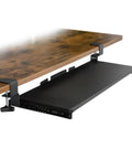 Under Desk Keyboard Tray 30 Inch Extra Wide Slide Out Drawer No Drill Clamp Mount Holds 11 Lbs Fits Desks Up To 1.77 Inches Thick