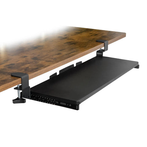 Under Desk Keyboard Tray 30 Inch Extra Wide Slide Out Drawer No Drill Clamp Mount Holds 11 Lbs Fits Desks Up To 1.77 Inches Thick