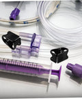 Heavy Duty Water Flow Control Hose Clamp Set For DIY Beer Brewing And Siphoning Bottle Filling Water Piping And Irrigation 5 Plastic Adjustable Clips Leak Free Secure Closure showing purple components and tubing