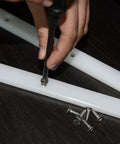 Installing screws on Crosscut Sled For Table Saw With UHMW Plastic Surface Built Tough Three Quarters Inch By Three Eighths Inch By Seventeen Inch Includes Predrilled Holes And Screws Ideal For U Tracks Miter Slots Router Tables And Bandsaws Four Bar Set