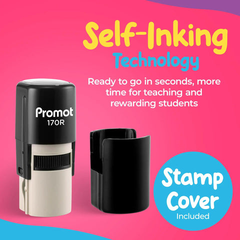 Self Inking Teacher Stamps For Quick Grading And Feedback Round Rubber Stamp With Crisp Impressions And Quick Dry Ink