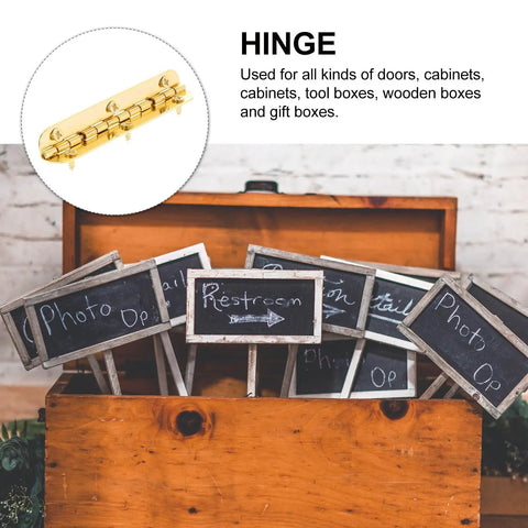 Heavy Duty Butt Hinges 12 Pack For Cabinets And Wood Boxes With Six Hole Continuous Flush Mount Antique Style Hardware with signage