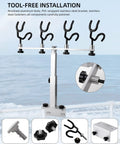 Crappie Rod Holder System For Boat Track Mount Four Rod Adjustable Spider Rig Setup Built With 316 Stainless Steel And Marine Aluminum Durable Track Compatible Design Fits Most Standard Track Systems. Four-rod track mount with tool-free install and adjustable holders