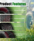 20x10-8 Lawn Mower Tires Set Of 2 For Lawn Mowers Garden Tractors And Utility Carts Tubeless 4PR With 1190 Lbs Capacity 8mm Tread Depth Plug-N-Play Install And Rugged Traction For Yard Work, tire feature graphic