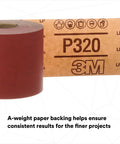 Stikit Red Abrasive Sheet Roll Two And Three Quarter Inch By Twenty Five Yard 400 Plus Grade No Hole Automotive Sanding For Coating Removal And Body Repair With A Weight Backing For Consistent Finish shown with label and backing detail.