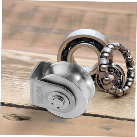 2-Pack Heavy Duty Stainless Steel Pulley Wheels For Sliding Doors And Wire Rope Lifting, Ball Bearing Track Rollers for Smooth Operation
