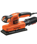 Badass Compact Electric Orbital Sander With Rugged Ergonomic Design And Turbo Spin Action To Shred Through Rough Timber And Drop Slick Smooth Results Every Time, close-up view.