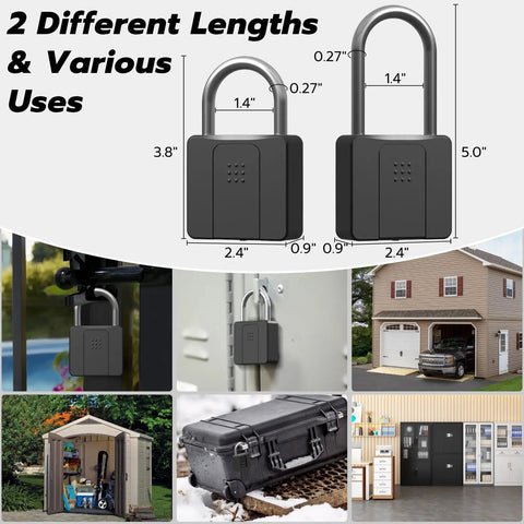 Beefy Biometric Fingerprint Padlock With Bluetooth App Control Built Tough For Trucks Gates Footlockers Gym Lockers Outdoor Use