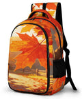 Warm Fall Maple Landscape Backpack For Men And Women, Unisex Large Capacity Daypack with Sturdy Zipper and Autumn Graphic