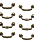 8 Pack 3 Inch Drop Drawer Handles Antique Brass Gold With Mounting Screws For Furniture Cabinets