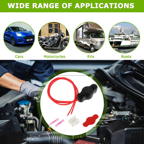 12V Waterproof Push Button Switch With Quick Connector For LED Accent Lighting On Motorcycles Cars Trucks ATVs Golf Carts And More