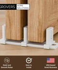 Sliding Closet Door Floor Roller Guide With Adjustable Width Three-Roller System For Bypass Doors, Easy Install, White Finish, Durable Track Support For Smooth, Centered Door Movement