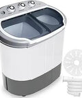 Twin Tub Portable Washer and Spin Dryer Combo with 11 lb Wash Capacity, shown with timer and debris filter, compact design