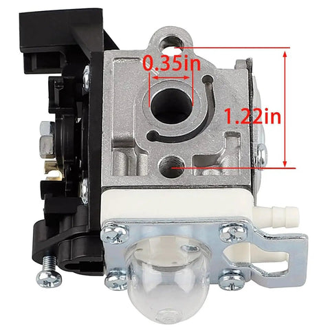 Side view of Carburetor Tune Up Kit With Air Filter And Fuel Line For Echo SRM225 PAS225 GT225 PE225 RB K93 Weed Eater String Trimmer Replacement Parts With Gaskets And Seals For Quick DIY Install, showing dimensions.