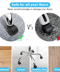 Diagram showing Replacement Office Chair Caster Wheels Set Of 5 For Hardwood Floors And Carpet, highlighting floor compatibility