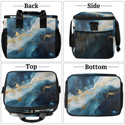 4-angle view of Insulated Picnic Backpack Keeps Food Fresh All Day, Big 12 By 8.7 By 10 Inch Capacity With Dual Compartments