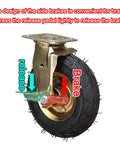 Heavy Duty Air Filled Rubber Caster Wheels Set With Swivel Fixed And Brake Options For Carts Workbenches And Furniture
