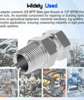 Hydraulic Swivel Adapter Three Eighth NPTF Male To One Half NPSM Female Beefy 360 Degree Swivel Built To Last High Pressure Hydraulic Lines Industrial Plumbing Connector Durable Steel, 3/8 NPTF to 1/2 NPSM
