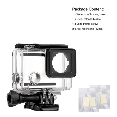 Waterproof GoPro Hero 3 3 Plus 4 Case Underwater Housing 131ft IP68 Rated with accessories displayed on white background