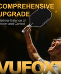 Set Of 2 Pickleball Paddles With Raw Carbon And Glass Fiber Surface held by player, showcasing control and power
