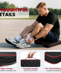 Man sitting on Extra Thick 2.5 Inch Stadium Seat Cushions With Massage Dots, Portable Bleacher Cushions for game day, 2 pack.