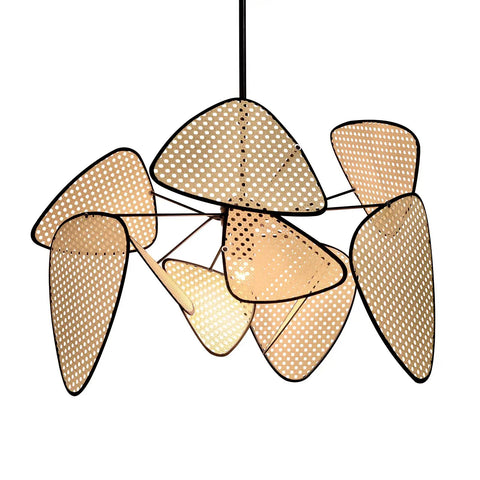 Fan Shaped Pendant Light With Woven Shade Handmade Silver Hanging Ceiling Lamp For Dining Room Coffee Shop Hallway And Hotel Ambience Modern Chandelier