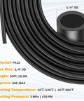 Beast Mode Heavy Duty 50 Foot One Quarter Inch Air Hose With Push To Connect Fittings Kit, PA12 material, 1/4" OD