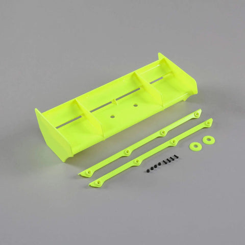 Yellow IFMAR One Eighth Scale Wing Replacement Part For Gas Cars And Trucks TLR240012 with mounting accessories