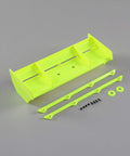Yellow IFMAR One Eighth Scale Wing Replacement Part For Gas Cars And Trucks TLR240012 with mounting accessories, top view