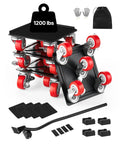 Heavy Duty Furniture Dolly With Five 360 Swivel Wheels, Carbon Steel Panel Lift Slider Set shown with accessories