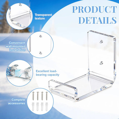 Rad Clear Acrylic Skateboard And Snowboard Wall Mount Rack For Secure Deck Display, showing transparent design and wall-mounted setup.