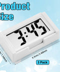 Dope Mini Digital Clock For Car Dashboard And Fridge Battery Operated Self Adhesive Stick On Clock White Timepiece With Waterproof PVC Build Easy Mount Durable And Lightweight product dimensions display
