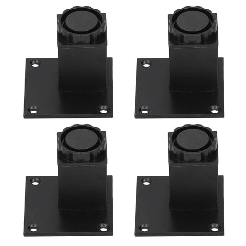 Adjustable Height Aluminum Furniture Legs Set Of 4 For Sofa, Cabinet And Bed Frames, Square 60mm Base Black Finish