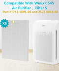 Five Pack Replacement Filter Set For C545 True Post Filter S Compatible With 1712009600 And 2522005800 Fits Air Purifiers