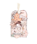 Stitched Pocket Tag Die Cut Set Of 3 For Card Making And Gift Tags, featuring decorated tag with gingerbread and snowman accents.