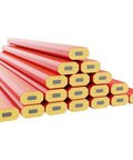 Tough As Nails Carpenter Pencils For Construction And Woodworking Marking Projects featuring durable flat bodies stacked in a set of 8.