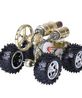 Car Kit With Alcohol Lamp Power Featuring Stirling Engine Tech, Metal Hot Air Car Model For Hands On Science, Thermodynamics STEM Project Toy For Teens And Adults, Real Power Generation And Movement, gold metal 4-wheel model