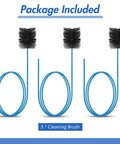 48 Inch Flexible Clean Out Pan Brush 3 Piece Set Soft Bristle Rod For AC And HVAC Condensate Drain Lines, three cleaning brushes displayed.
