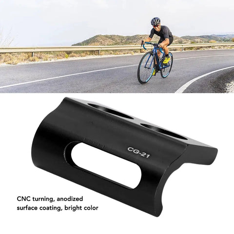 Front Derailleur Hanger Hook With Mounting Screws For Road Bikes Aluminum Alloy Derailleur Mount Adapter shown with cyclist