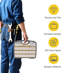Person holding Heavy Duty Flange Bolt Kit 528Pcs M5 M6 M8 M10 8.8 Pro Grade with portable storage case for DIY projects.