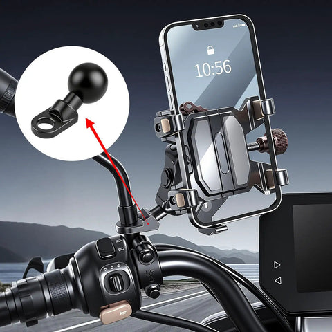 Two Pack Angled Bolt Head Ball Base With One Inch Ball And Ten Millimeter Mounting Hole Aluminum Alloy Mount Ball on bike handlebar with phone holder