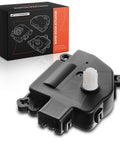 Front view of A-Premium Ford Mustang blend door actuator for 2010 to 2014, black housing with white shaft