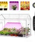 Indoor Mini Greenhouse With Grow Lights And Timer For Seed Starting, Three Light Color Modes, Thickened PVC Tent, 30x16.5x20.5 inch
