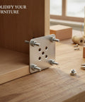 Heavy Duty Metal Furniture Connector Plate With Nuts For Sofa, Cabinet And Chair Assembly, mounted on wooden frame