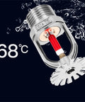 Six Pack Badass Heavy Duty Quick Response Fire Sprinkler Heads With Sixty Eight Degree Activation showing polished chrome body and 68°C activation.